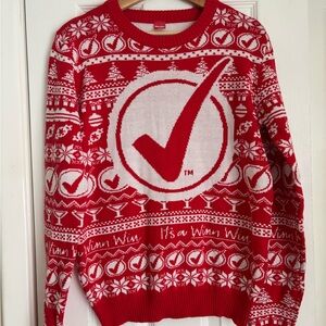 Winn Dixie Red Checkmark Pattern Sweater